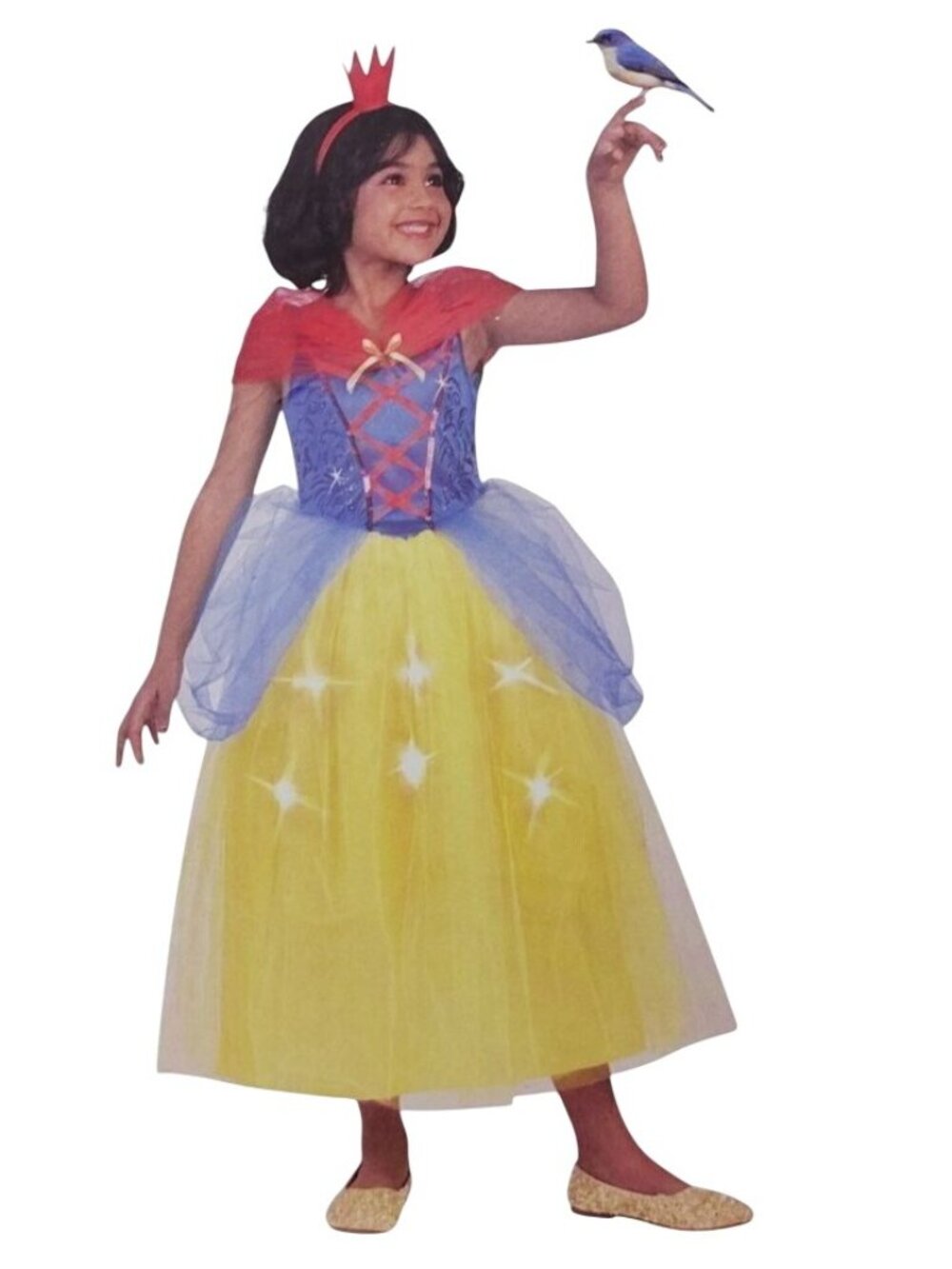Girls M (7-8) Fairytale Princess Light-Up Dress With Headband Halloween Costume